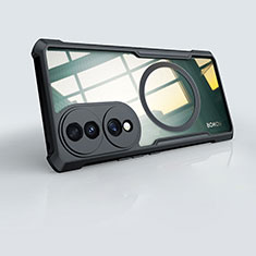 Huawei Honor X7b用極薄ソフトケース シリコンケース 耐衝撃 全面保護 クリア透明 カバー Mag-Safe 磁気 Magnetic P01 ファーウェイ ブラック