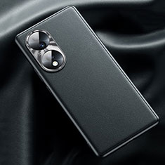 Huawei Honor X7b用ケース 高級感 手触り良いレザー柄 QK2 ファーウェイ ブラック