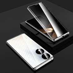 Huawei Honor X7b用ケース 高級感 手触り良い アルミメタル 製の金属製 360度 フルカバーバンパー 鏡面 カバー P02 ファーウェイ シルバー