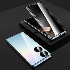 Huawei Honor X7b用ケース 高級感 手触り良い アルミメタル 製の金属製 360度 フルカバーバンパー 鏡面 カバー P02 ファーウェイ ネイビー