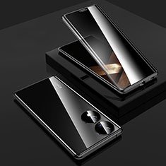Huawei Honor X7b用ケース 高級感 手触り良い アルミメタル 製の金属製 360度 フルカバーバンパー 鏡面 カバー P02 ファーウェイ ブラック