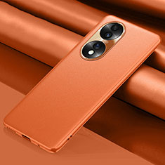 Huawei Honor X7b用ケース 高級感 手触り良いレザー柄 QK1 ファーウェイ オレンジ