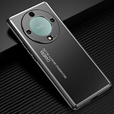 Huawei Honor X9a 5G用ケース 高級感 手触り良い アルミメタル 製の金属製 兼シリコン カバー JL2 ファーウェイ ブラック