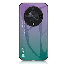 Huawei Honor X9b 5G用ハイブリットバンパーケース プラスチック 鏡面 虹 グラデーション 勾配色 カバー LS1 ファーウェイ マルチカラー