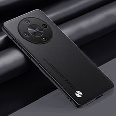 Huawei Honor X9b 5G用ケース 高級感 手触り良いレザー柄 S02 ファーウェイ ブラック