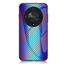 Huawei Honor X9b 5G用ハイブリットバンパーケース プラスチック 鏡面 虹 グラデーション 勾配色 カバー LS2 ファーウェイ ネイビー