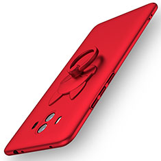 Huawei Mate 10用ハードケース プラスチック 質感もマット アンド指輪 A01 ファーウェイ レッド