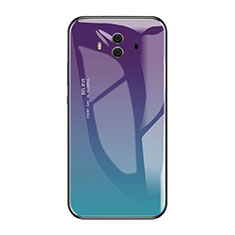 Huawei Mate 10用ハイブリットバンパーケース プラスチック 鏡面 虹 グラデーション 勾配色 カバー ファーウェイ マルチカラー