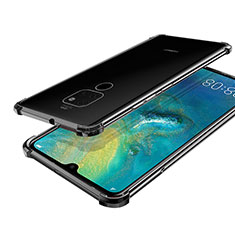 Huawei Mate 20用極薄ソフトケース シリコンケース 耐衝撃 全面保護 クリア透明 S01 ファーウェイ ブラック