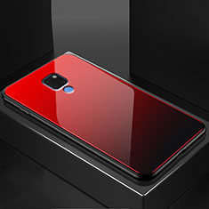 Huawei Mate 20用ハイブリットバンパーケース クリア透明 プラスチック 鏡面 カバー M01 ファーウェイ レッド