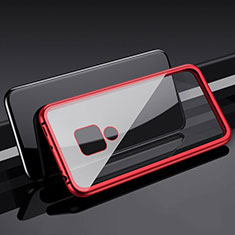 Huawei Mate 20用ケース 高級感 手触り良い アルミメタル 製の金属製 360度 フルカバーバンパー 鏡面 カバー T01 ファーウェイ レッド