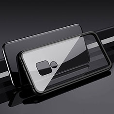 Huawei Mate 20用ケース 高級感 手触り良い アルミメタル 製の金属製 360度 フルカバーバンパー 鏡面 カバー T01 ファーウェイ ブラック