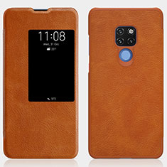 Huawei Mate 20用手帳型 レザーケース スタンド カバー T10 ファーウェイ オレンジ