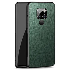 Huawei Mate 20用シリコンケース ソフトタッチラバー レザー柄 カバー H06 ファーウェイ グリーン