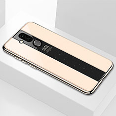 Huawei Mate 20 Lite用ハイブリットバンパーケース プラスチック 鏡面 カバー ファーウェイ ゴールド