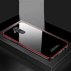 Huawei Mate 20 Lite用ケース 高級感 手触り良い アルミメタル 製の金属製 バンパー 鏡面 カバー M02 ファーウェイ レッド