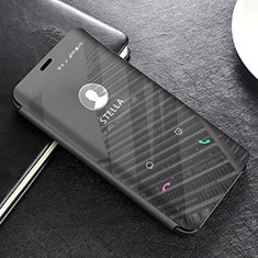Huawei Mate 20 Lite用手帳型 レザーケース スタンド 鏡面 カバー L02 ファーウェイ ブラック