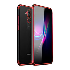 Huawei Mate 20 Lite用極薄ソフトケース シリコンケース 耐衝撃 全面保護 クリア透明 H05 ファーウェイ レッド