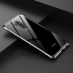 Huawei Mate 20 Lite用ケース 高級感 手触り良い アルミメタル 製の金属製 360度 フルカバーバンパー 鏡面 カバー T02 ファーウェイ ブラック