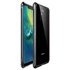 Huawei Mate 20 Pro用ケース 高級感 手触り良い アルミメタル 製の金属製 バンパー 鏡面 カバー ファーウェイ ブラック