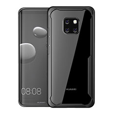 Huawei Mate 20 Pro用ハイブリットバンパーケース クリア透明 プラスチック 鏡面 カバー M02 ファーウェイ ブラック