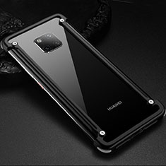 Huawei Mate 20 Pro用ケース 高級感 手触り良い アルミメタル 製の金属製 バンパー カバー ファーウェイ ブラック