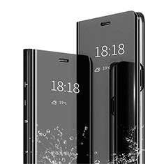 Huawei Mate 20 Pro用手帳型 レザーケース スタンド 鏡面 カバー L04 ファーウェイ ブラック