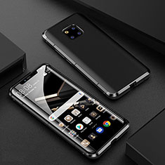 Huawei Mate 20 Pro用ケース 高級感 手触り良い アルミメタル 製の金属製 360度 フルカバーバンパー 鏡面 カバー M05 ファーウェイ ブラック
