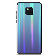 Huawei Mate 20 Pro用ハイブリットバンパーケース プラスチック 鏡面 虹 グラデーション 勾配色 カバー M02 ファーウェイ ブルー