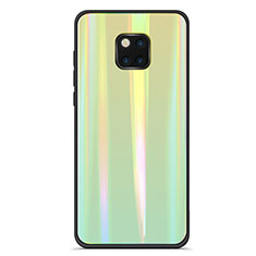 Huawei Mate 20 Pro用ハイブリットバンパーケース プラスチック 鏡面 虹 グラデーション 勾配色 カバー M02 ファーウェイ グリーン