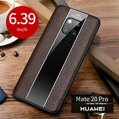 Huawei Mate 20 Pro用ケース 高級感 手触り良いレザー柄 S01 ファーウェイ ブラウン