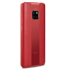 Huawei Mate 20 Pro用シリコンケース ソフトタッチラバー レザー柄 カバー G01 ファーウェイ レッド