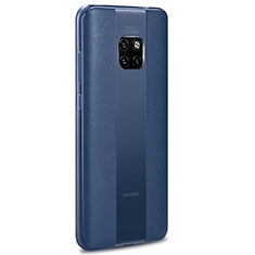 Huawei Mate 20 Pro用シリコンケース ソフトタッチラバー レザー柄 カバー G01 ファーウェイ ネイビー