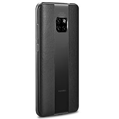 Huawei Mate 20 Pro用シリコンケース ソフトタッチラバー レザー柄 カバー G01 ファーウェイ ブラック