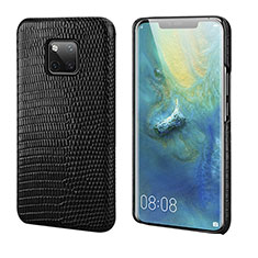 Huawei Mate 20 Pro用ケース 高級感 手触り良いレザー柄 P02 ファーウェイ ブラック