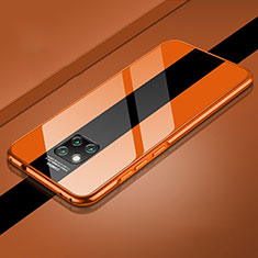 Huawei Mate 20 Pro用ケース 高級感 手触り良い アルミメタル 製の金属製 360度 フルカバーバンパー 鏡面 カバー T16 ファーウェイ オレンジ