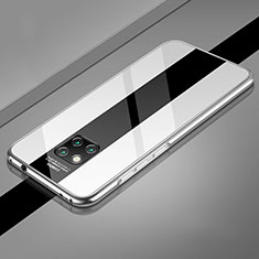 Huawei Mate 20 Pro用ケース 高級感 手触り良い アルミメタル 製の金属製 360度 フルカバーバンパー 鏡面 カバー T03 ファーウェイ シルバー