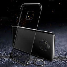 Huawei Mate 20 Pro用ハードカバー クリスタル クリア透明 S01 ファーウェイ ブラック