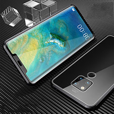 Huawei Mate 20 X 5G用ケース 高級感 手触り良い アルミメタル 製の金属製 360度 フルカバーバンパー 鏡面 カバー T02 ファーウェイ ブラック