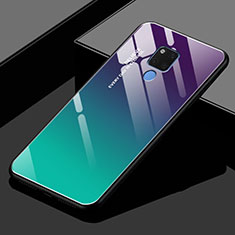 Huawei Mate 20 X 5G用ハイブリットバンパーケース プラスチック 鏡面 虹 グラデーション 勾配色 カバー H02 ファーウェイ パープル