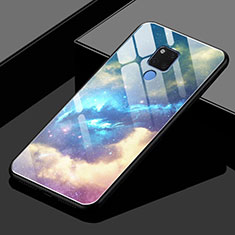 Huawei Mate 20 X 5G用ハイブリットバンパーケース プラスチック 鏡面 虹 グラデーション 勾配色 カバー H02 ファーウェイ カラフル