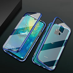 Huawei Mate 20 X 5G用ケース 高級感 手触り良い アルミメタル 製の金属製 360度 フルカバーバンパー 鏡面 カバー T05 ファーウェイ ネイビー