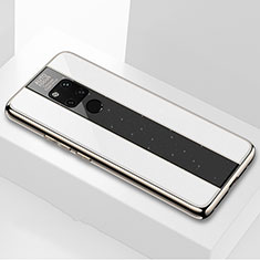 Huawei Mate 20 X 5G用ハイブリットバンパーケース プラスチック 鏡面 カバー T03 ファーウェイ ホワイト
