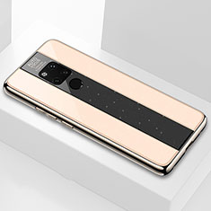 Huawei Mate 20 X 5G用ハイブリットバンパーケース プラスチック 鏡面 カバー T03 ファーウェイ ゴールド
