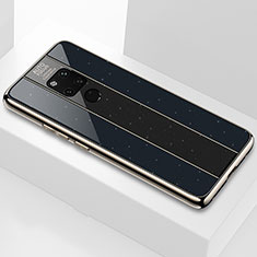Huawei Mate 20 X 5G用ハイブリットバンパーケース プラスチック 鏡面 カバー T03 ファーウェイ ブラック