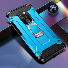 Huawei Mate 20 X 5G用ハイブリットバンパーケース スタンド プラスチック 兼シリコーン カバー マグネット式 H01 ファーウェイ ブルー