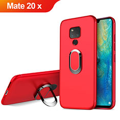 Huawei Mate 20 X 5G用極薄ソフトケース シリコンケース 耐衝撃 全面保護 アンド指輪 マグネット式 ファーウェイ レッド