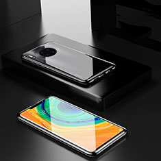 Huawei Mate 30 5G用ケース 高級感 手触り良い アルミメタル 製の金属製 360度 フルカバーバンパー 鏡面 カバー ファーウェイ ブラック