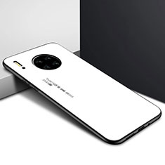 Huawei Mate 30 5G用ハイブリットバンパーケース プラスチック 鏡面 カバー ファーウェイ ホワイト