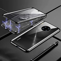 Huawei Mate 30 5G用ケース 高級感 手触り良い アルミメタル 製の金属製 360度 フルカバーバンパー 鏡面 カバー T01 ファーウェイ ブラック
